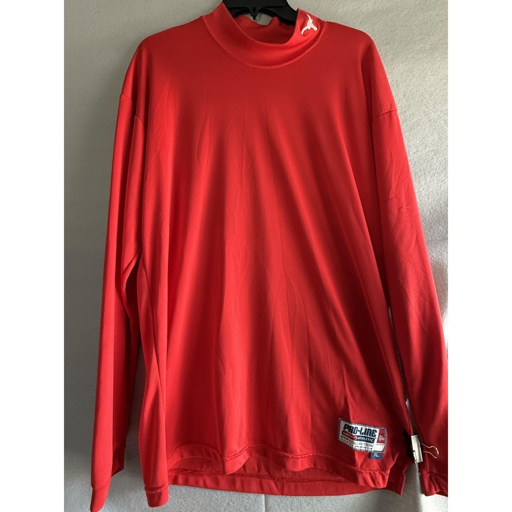Texas Longhorns Pro-Line Athletic Shirt XL Red Mock Neck Long Sleeve OTF‎ USA